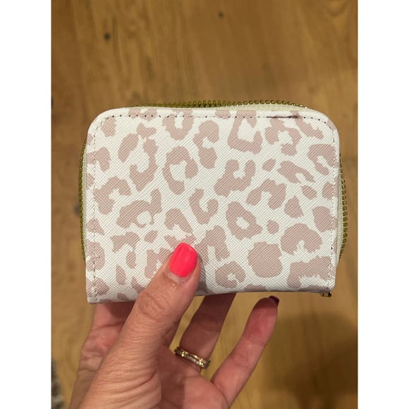 Leopard Print Card‎ Holder Wallet Accordion Style Double Zipper - Picture 1 of 4